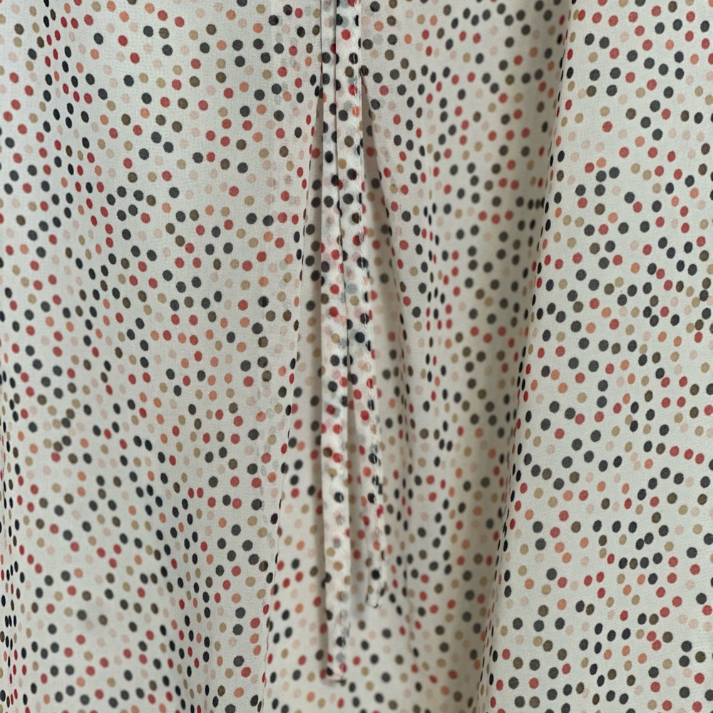 Max Studio Sleeveless Printed Blouse M/L Tie Nec - Picture 3 of 5